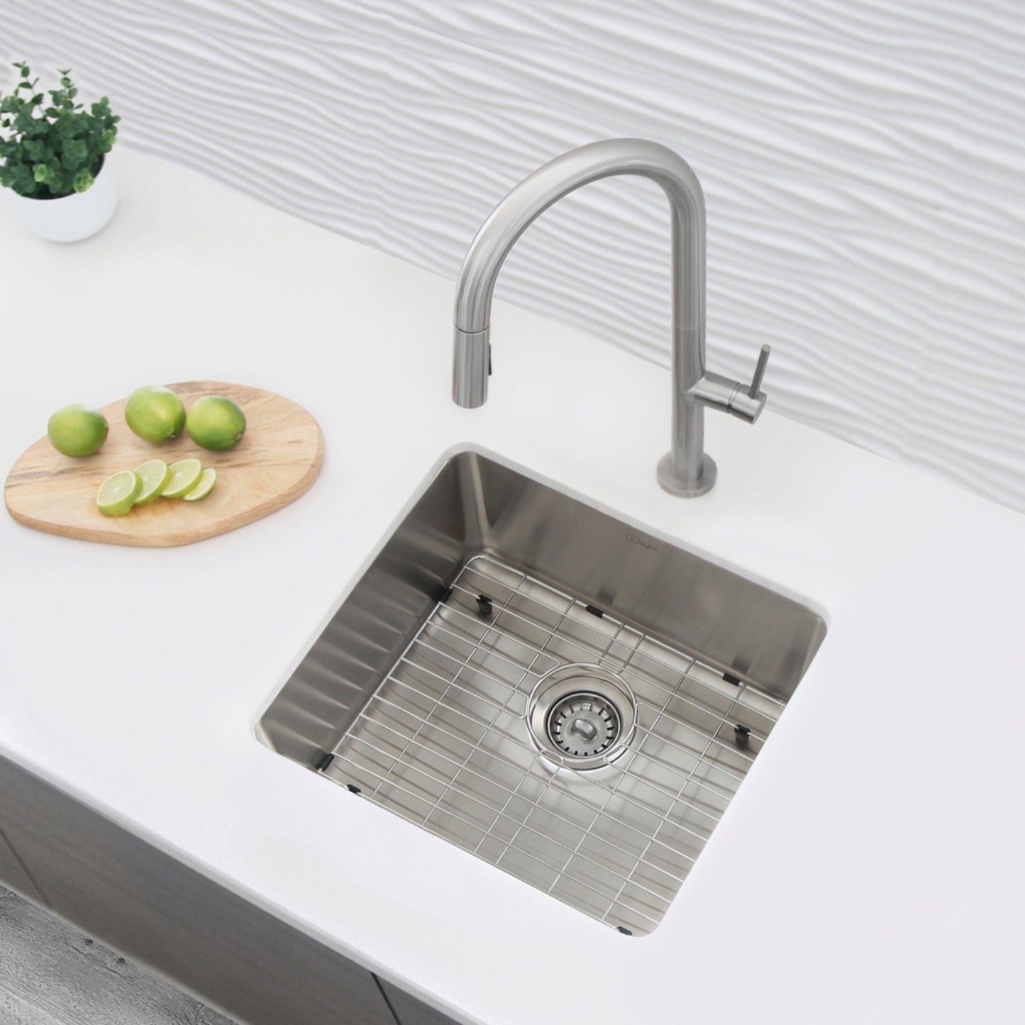 STYLISH 22" Bilbao Single Bowl Undermount and Drop-in Stainless Steel Kitchen Sink