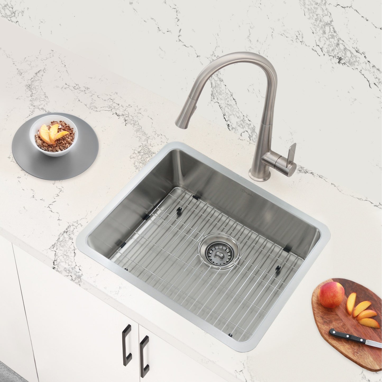 STYLISH 19" Palma Single Bowl Undermount and Drop-in Stainless Steel Kitchen Sink